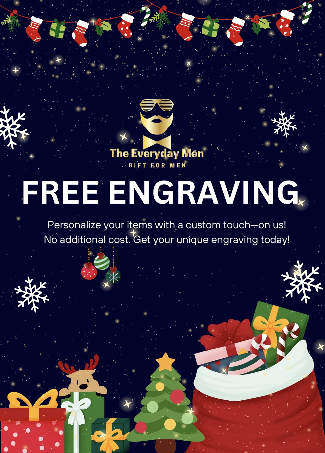 Poster graphic announcing free engraving